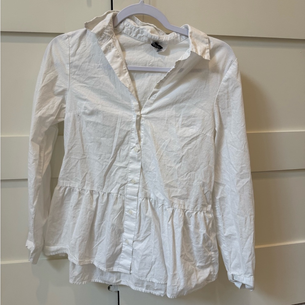 White Peplum Women's blouse